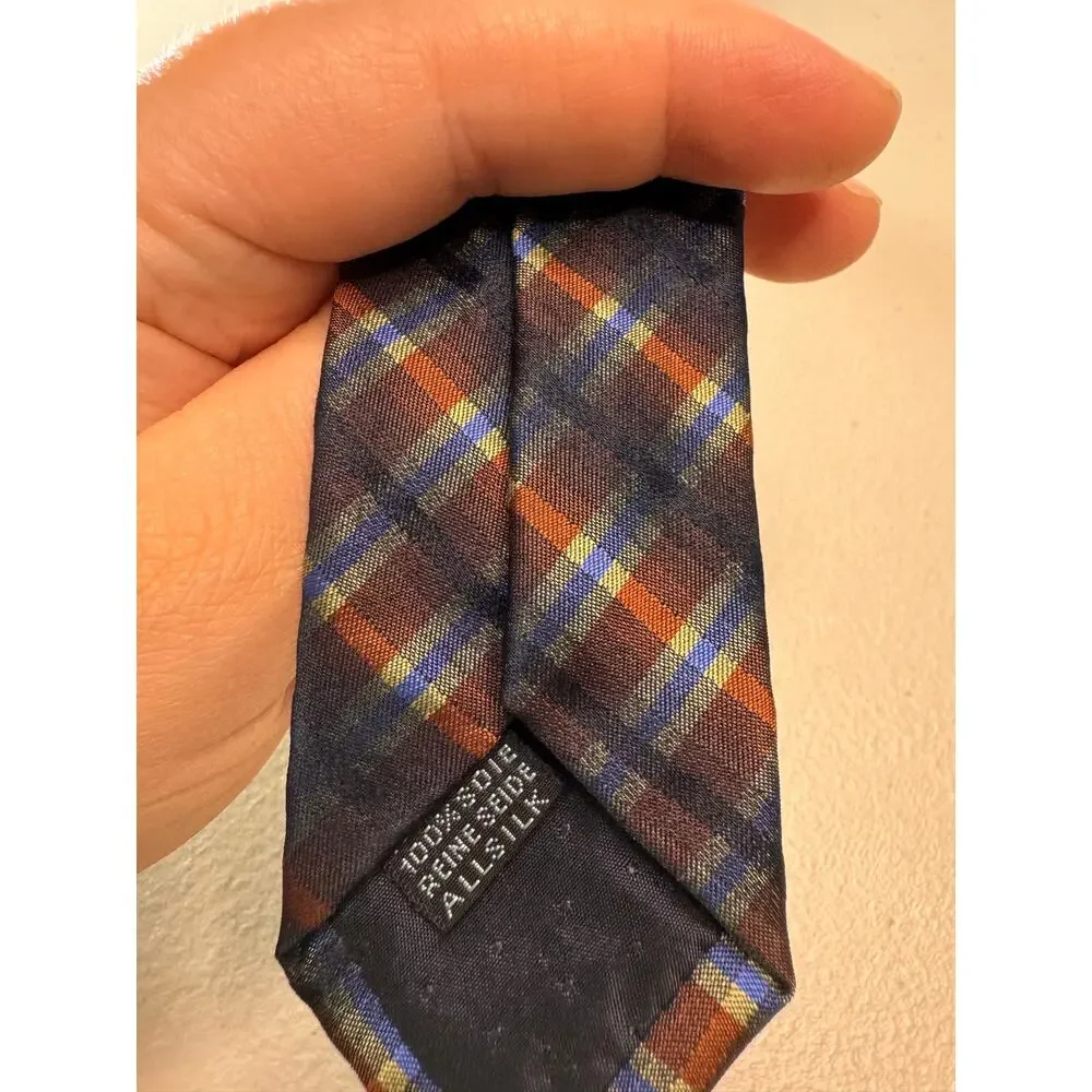 Massimo Bizzocchi Louis Boston 100% Pure Silk Plaid Men’s Tie Italy